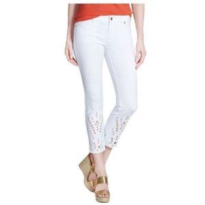 Michael Kors Eyelet stretch crop skinny jeans